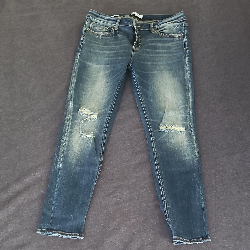 Vigoss Women's Distressed Dark Blue Skinny Jeans